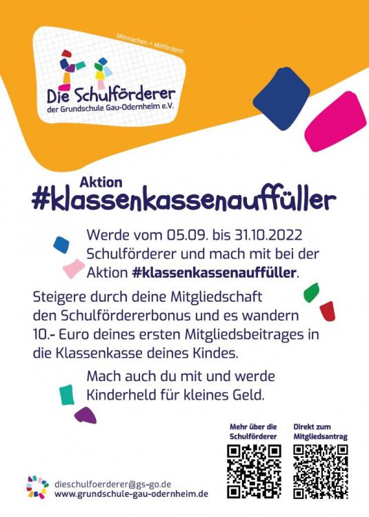Aktion #klassenkassenauffüller vom 05.09. bis 31.10.2022